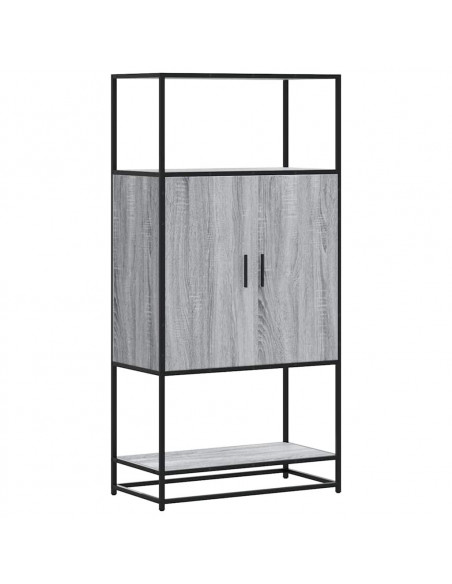 Credenza Grigio Sonoma 68x35x139 cm Legno Multistrato Metallo