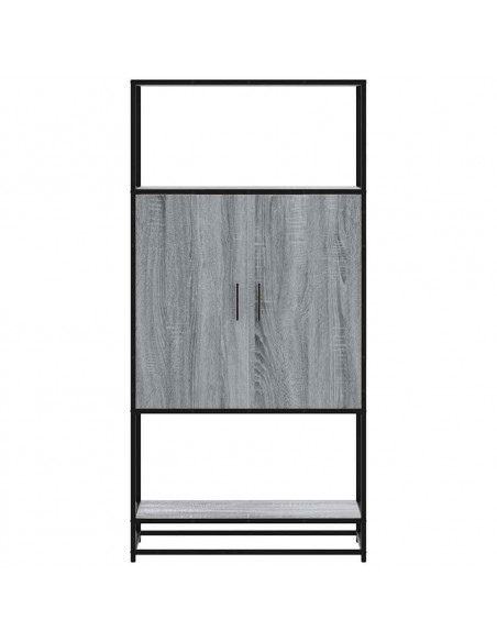 Credenza Grigio Sonoma 68x35x139 cm Legno Multistrato Metallo