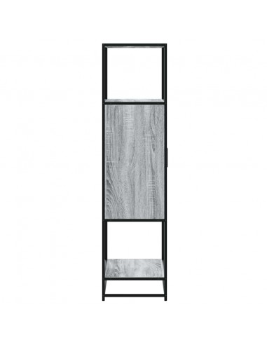 Credenza Grigio Sonoma 68x35x139 cm Legno Multistrato Metallo