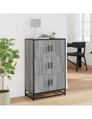 Credenza Grigio Sonoma 68x35x106,5 cm Legno Multistrato Metallo