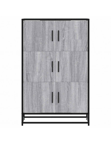 Credenza Grigio Sonoma 68x35x106,5 cm Legno Multistrato Metallo