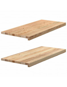 Davanzali 2 pz Non Trattati 90x40x2 cm Legno Massello di Rovere