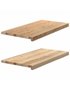 Davanzali 2 pz Non Trattati 80x40x2 cm Legno Massello di Rovere