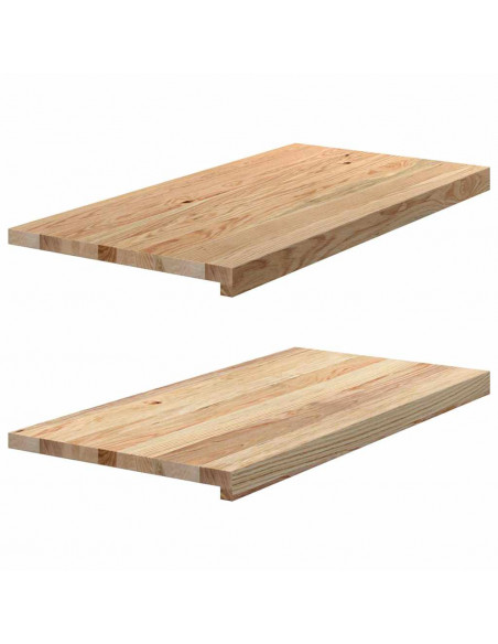 Davanzali 2 pz Non Trattati 80x40x2 cm Legno Massello di Rovere