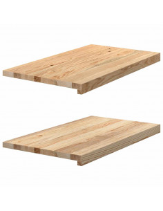 Davanzali 2 pz Non Trattati 70x40x2 cm Legno Massello di Rovere