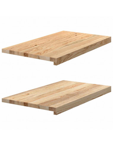 Davanzali 2 pz Non Trattati 70x40x2 cm Legno Massello di Rovere