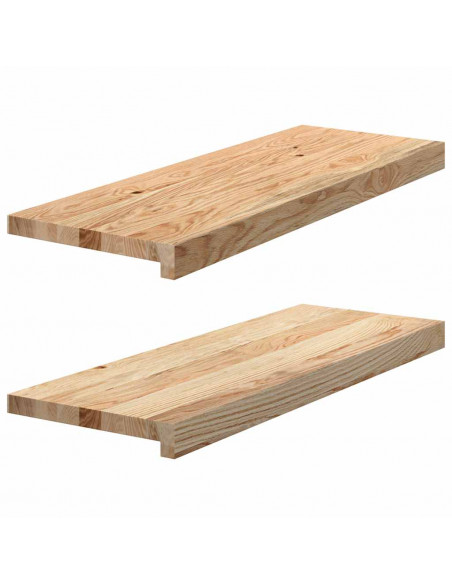 Davanzali 2 pz Non Trattati 70x30x2 cm Legno Massello di Rovere