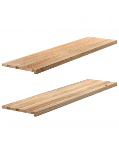 Davanzali 2 pz Non Trattati 160x40x2cm Legno Massello di Rovere