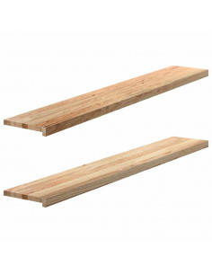Davanzali 2 pz Non Trattati 160x30x2cm Legno Massello di Rovere