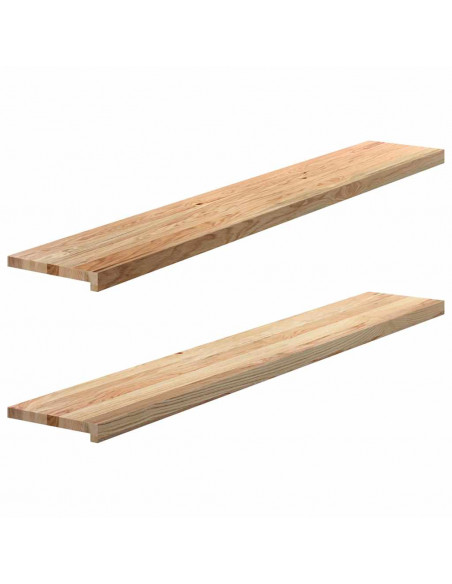 Davanzali 2 pz Non Trattati 160x30x2cm Legno Massello di Rovere
