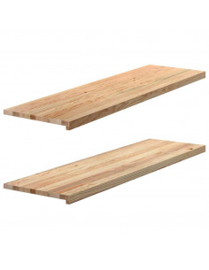 Davanzali 2 pz Non Trattati 140x40x2cm Legno Massello di Rovere