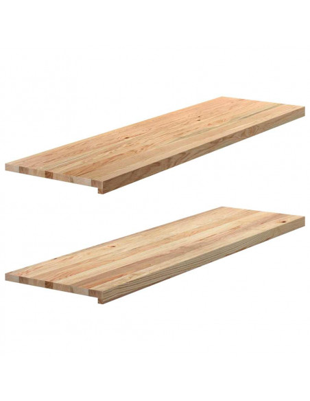 Davanzali 2 pz Non Trattati 140x40x2cm Legno Massello di Rovere
