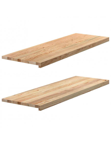 Davanzali 2 pz Non Trattati 120x40x2cm Legno Massello di Rovere