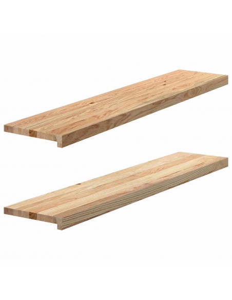 Davanzali 2 pz Non Trattati 120x30x2cm Legno Massello di Rovere