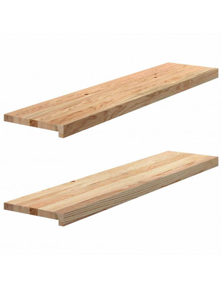 Davanzali 2 pz Non Trattati 110x30x2cm Legno Massello di Rovere