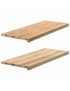 Davanzali 2 pz Non Trattati 100x40x2cm Legno Massello di Rovere