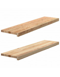 Davanzali 2 pz Non Trattati 100x30x2cm Legno Massello di Rovere