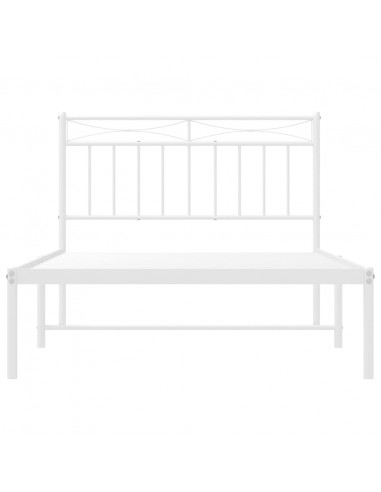 Giroletto con Testiera Metallo Bianco 100x200 cm