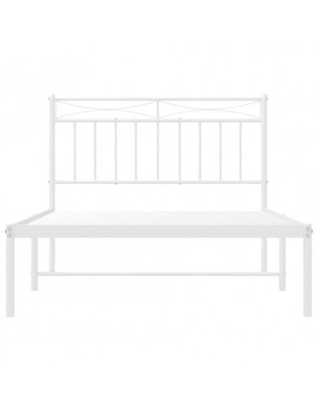 Giroletto con Testiera Metallo Bianco 100x200 cm