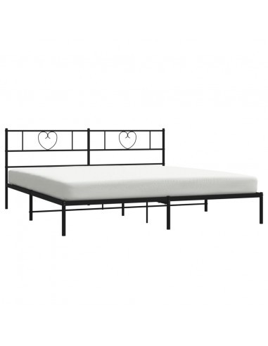 Giroletto con Testiera in Metallo Nero 180x200 cm