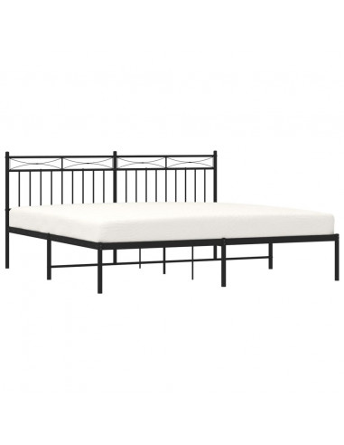 Giroletto con Testiera in Metallo Nero 180x200 cm