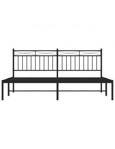Giroletto con Testiera in Metallo Nero 180x200 cm