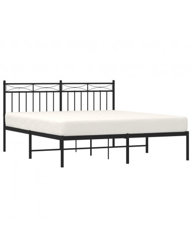Giroletto con Testiera in Metallo Nero 160x200 cm