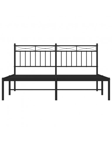 Giroletto con Testiera in Metallo Nero 160x200 cm
