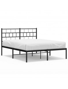 Giroletto con Testiera in Metallo Nero 160x200 cm