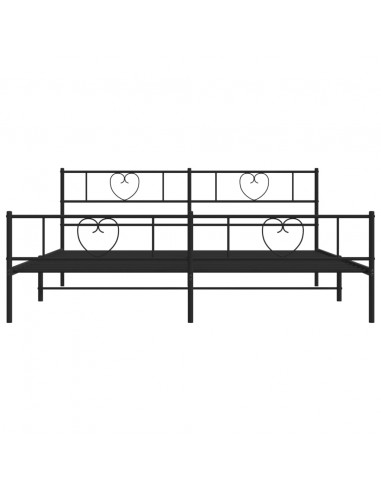 Giroletto senza Materaso con Pediera in Metallo Nero 180x200 cm