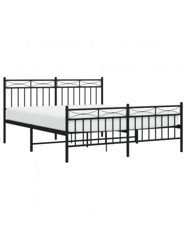 Giroletto con Testiera e Pediera Metallo Nero 160x200 cm