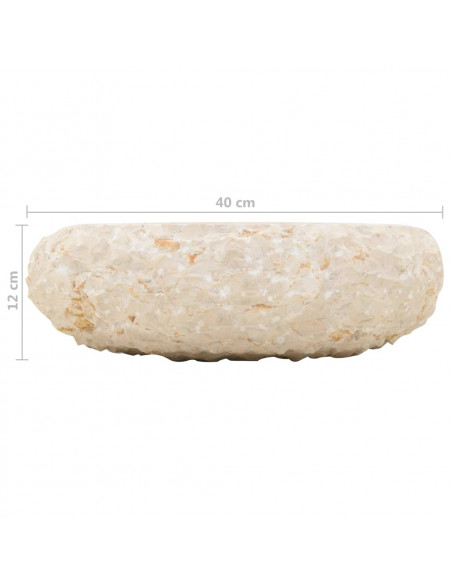 Lavandino 40x12 cm in Marmo Crema