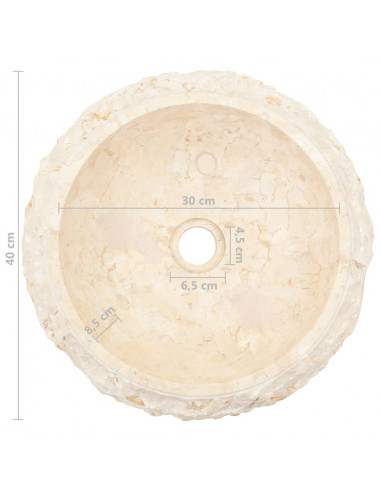 Lavandino 40x12 cm in Marmo Crema