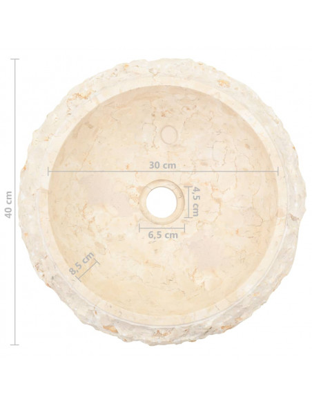 Lavandino 40x12 cm in Marmo Crema