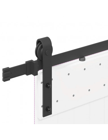 Kit di Binari per Porte Scorrevoli 200 cm Acciaio Nero