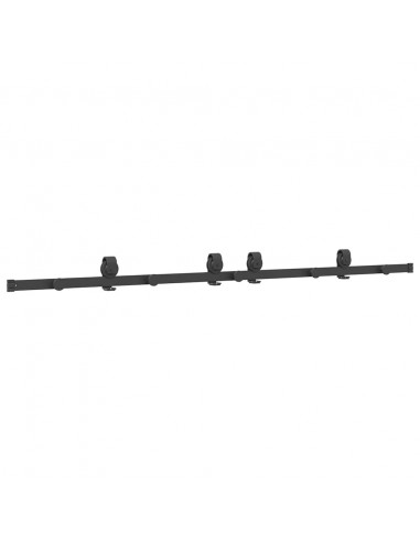 Kit di Binari per Porte Scorrevoli 200 cm Acciaio Nero