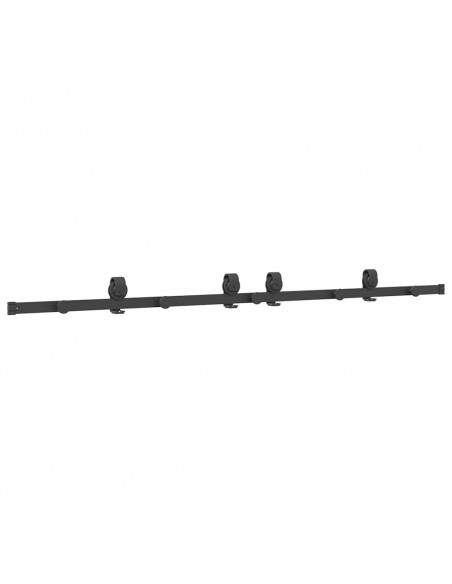 Kit di Binari per Porte Scorrevoli 200 cm Acciaio Nero