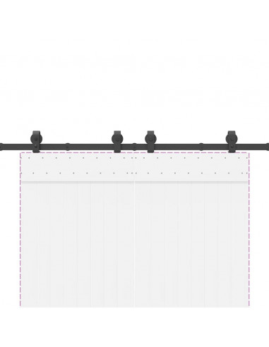 Kit di Binari per Porte Scorrevoli 183 cm Acciaio Nero
