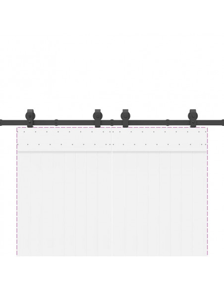 Kit di Binari per Porte Scorrevoli 183 cm Acciaio Nero