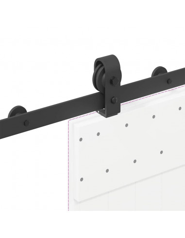 Kit di Binari per Porte Scorrevoli 183 cm Acciaio Nero