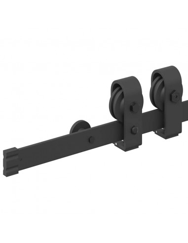 Kit di Binari per Porte Scorrevoli 183 cm Acciaio Nero