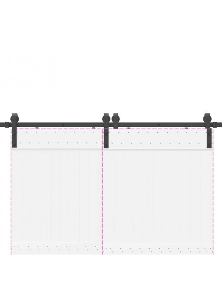 Kit di Binari per Porte Scorrevoli 183 cm Acciaio Nero
