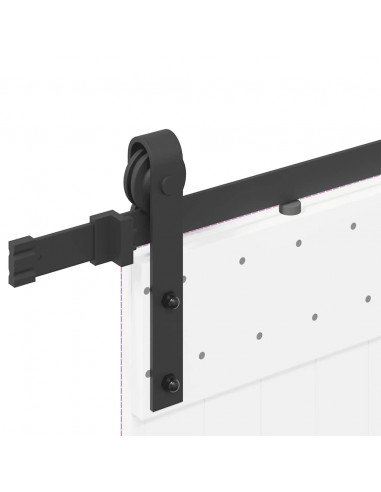 Kit di Binari per Porte Scorrevoli 183 cm Acciaio Nero