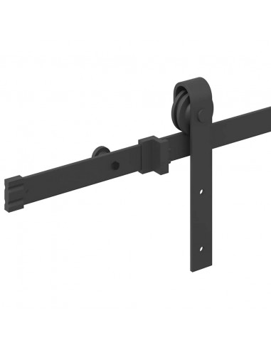 Kit di Binari per Porte Scorrevoli 183 cm Acciaio Nero
