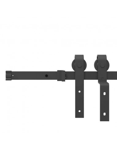 Kit di Binari per Porte Scorrevoli 183 cm Acciaio Nero
