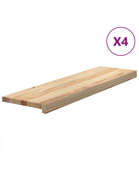 Gradini 4 pz 90x30x2 cm in Rovere Massello Non Trattato