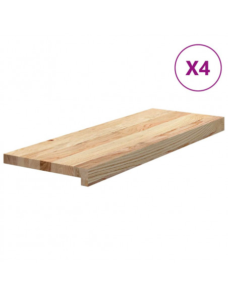 Gradini 4 pz 70x30x2 cm in Rovere Massello Non Trattato