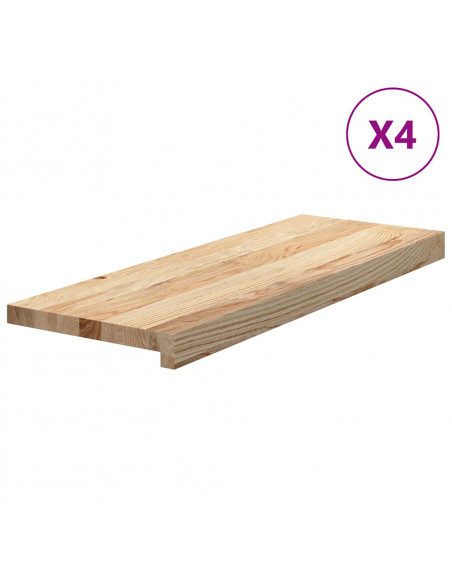 Gradini 4 pz 70x25x2 cm in Rovere Massello Non Trattato