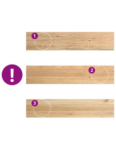 Gradini 4 pz 120x30x2 cm in Rovere Massello Non Trattato