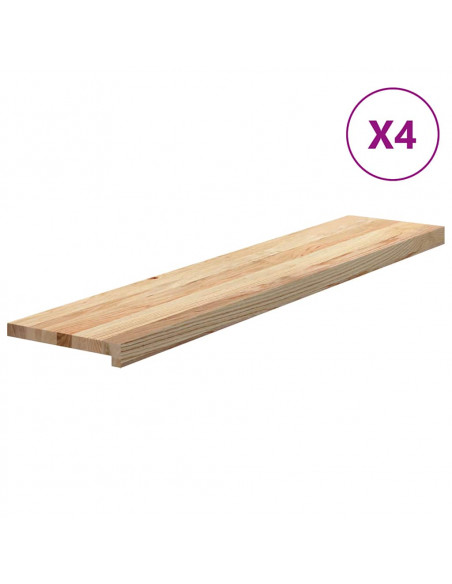 Gradini 4 pz 120x25x2 cm in Rovere Massello Non Trattato